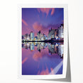 Extra large rolled print of Tel Aviv scenery with vibrant floral elements, ideal for art wall dining room.