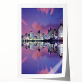 Extra large rolled print of Tel Aviv scenery with vibrant floral elements, ideal for art wall dining room.