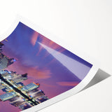 Extra large wall art featuring line art flowers in muted earth tones on a rolled canvas.