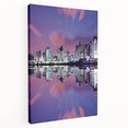 Tel Aviv cityscape on large stretched canvas, featuring muted earth tones, ideal for kitchen wall art.