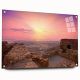 Acrylic print of an abstract Middle East scenery in earth tones, suitable for bedroom or dining room decor.