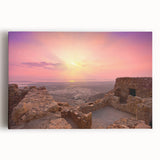 Black and white large art print of Middle Eastern scenery on stretched canvas, suitable for kitchen wall art.