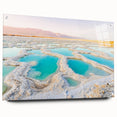 Acrylic print of Jordanian landscape, featuring earthy tones and abstract elements.
