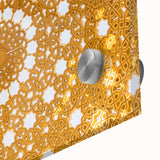 Large abstract wall art depicting an Omani landscape in muted earth tones on acrylic glass.