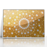 Framed acrylic print of a minimalist Middle Eastern scenery in muted earth tones, suitable for modern art wall decor.