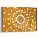 Framed canvas featuring a vintage-style landscape painting of Oman in muted gold and black tones.