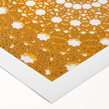 Art deco poster of a Middle Eastern landscape in muted earth tones on rolled canvas.