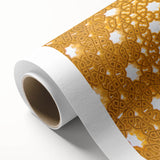 Art deco style poster of Oman scenery on rolled canvas, featuring warm earth tones.