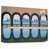 Acrylic glass print of a large abstract depiction of the Middle Eastern Qatar scenery.