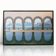 Large abstract wall art depicting Qatar scenery in muted earth tones on a framed acrylic.