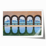 Extra large rolled print of a Middle Eastern Qatar scenery, featuring muted earth tones, ideal for art wall dining room.