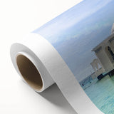 Art Deco poster of a Middle Eastern scenery in muted earth tones on rolled canvas, ideal for nursery wall art.