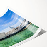 Extra large rolled print featuring line art flowers in soft pastel shades, ideal for large living room wall art.