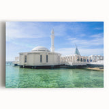 Large black and white canvas print of Middle Eastern scenery, ideal for kitchen wall art.