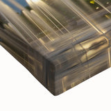 Large art of Abu Dhabi skyline in black and white on stretched canvas, suitable for bedroom wall decor.