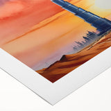 Art deco poster of Burj Khalifa in monochrome, on rolled canvas, suitable for dining room wall art.