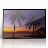 Large abstract wall art of oceanic scenery in Fiji with muted blue and green tones on a framed acrylic.