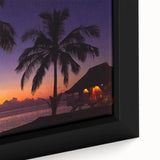 Black wall art featuring colorful, textured scenery of Oceania, Fiji on extra large framed canvas.