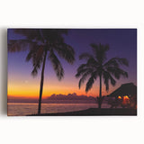 Black and white stretched canvas featuring a scenic ocean view, ideal for kitchen wall art.