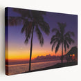 Large art depicting a serene Fiji beach scene on stretched canvas, with soft blue and sandy tones.