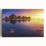 Black and white photo of Tahiti beach on stretched canvas, ideal for kitchen wall art or bedroom ambiance.