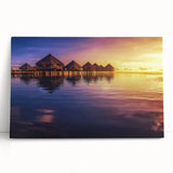 Black and white photo of Tahiti landscape on large stretched canvas, suitable as kitchen wall art.