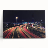 Black and white photo of Auckland skyline on stretched canvas, suited as large kitchen wall art or bedroom decor.