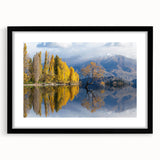 Extra large abstract art print depicting vibrant, colorful scenery of Otago, New Zealand on textured canvas.