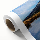 Art deco poster of New Zealand's Taranaki scenery in pastel shades on rolled canvas, ideal for nursery wall art.