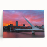 Black and white stretched canvas of Buenos Aires cityscape, ideal for kitchen wall art.