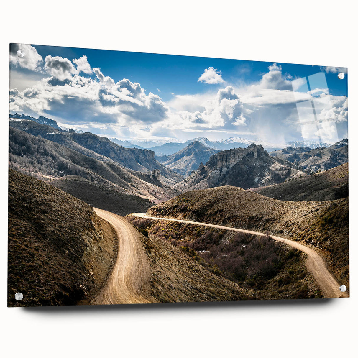 Acrylic print of a vibrant abstract depiction of an Argentine landscape, suitable for bedroom or dining room decor.