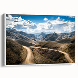 Vintage poster art of an Argentine landscape in vibrant colors on a framed canvas, ideal for living room decor.