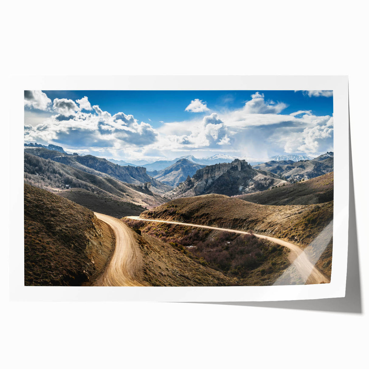 Extra large rolled print of a scenic Argentine landscape in soft pastel shades, ideal for art wall dining room.