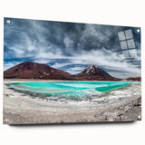 Acrylic glass print of a large abstract depiction of Bolivia's landscape in earthy tones.