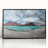 Large abstract wall art depicting a Bolivian landscape in earthy tones on a framed acrylic.