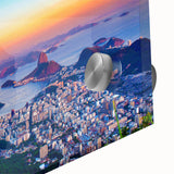 Large abstract wall art depicting a Brazilian landscape in mid-century modernist style on acrylic glass.