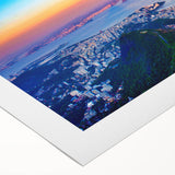 Art deco poster of a Brazilian landscape in vibrant greens and blues on rolled canvas, suitable for dining room decor.