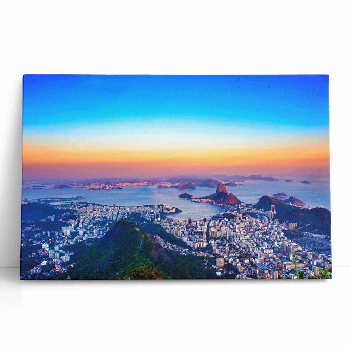 Black and white stretched canvas featuring a panoramic view of a Brazilian landscape, ideal for kitchen wall art.