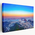 Side view of a stretched canvas featuring a vibrant depiction of a Brazilian landscape, ideal for kitchen wall art.
