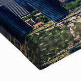 Black and white landscape art painting of Santiago, Chile on large stretched canvas, ideal for bedroom wall art.