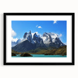 Extra large abstract art print of a colorful, textured Chilean landscape on a framed canvas, ideal for living room decor.