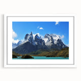 Abstract art print of a Chilean landscape in muted earth tones on a framed canvas, suitable for bedroom or dining room decor.