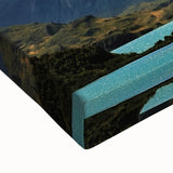 Black and white landscape art painting of a Chilean scenery on stretched canvas, ideal for bedroom wall art.