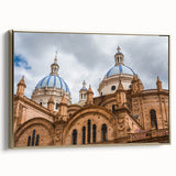 Framed canvas wall art of a vintage-style Ecuadorian landscape in muted earth tones, ideal for bedroom decor.