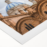 Art deco poster of a South American landscape on rolled canvas, featuring earthy tones, ideal for dining room wall art.