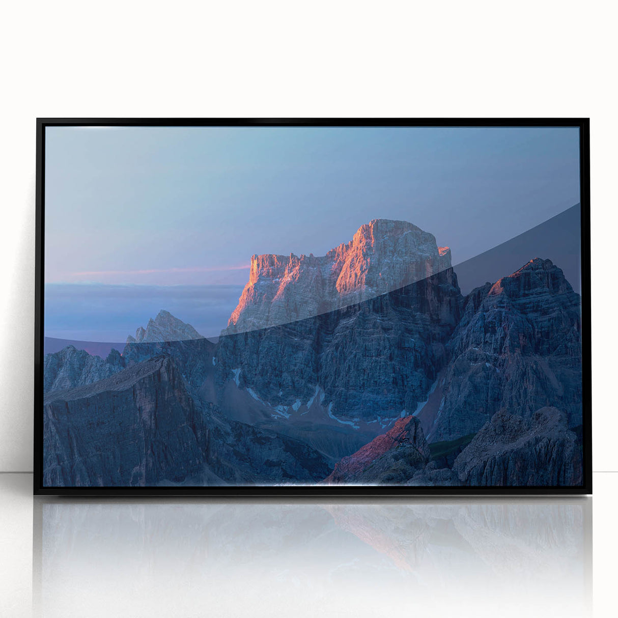 Large abstract wall art depicting a South American landscape in vibrant colors on a framed acrylic.