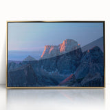 Large art print of a Venezuelan landscape, with earthy and gold tones on a framed acrylic.