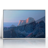 Acrylic print of a Venezuelan landscape in art deco style, featuring soft pastel colors, ideal for modern nursery wall art.