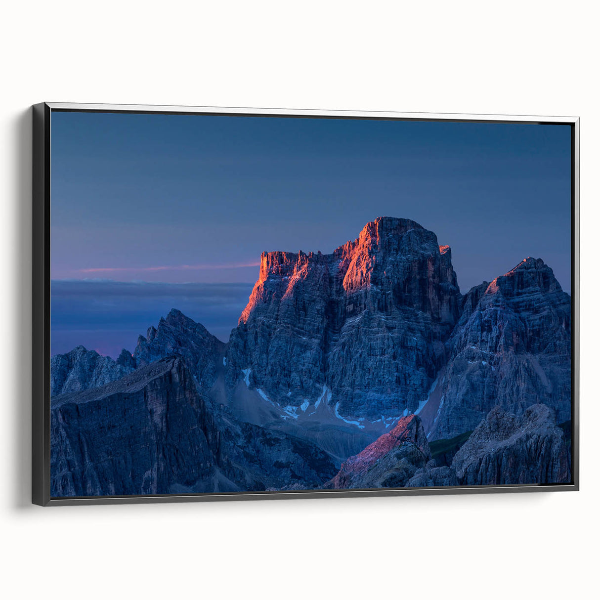 Black and white framed canvas of a vintage Venezuelan landscape, ideal for bedroom wall art.