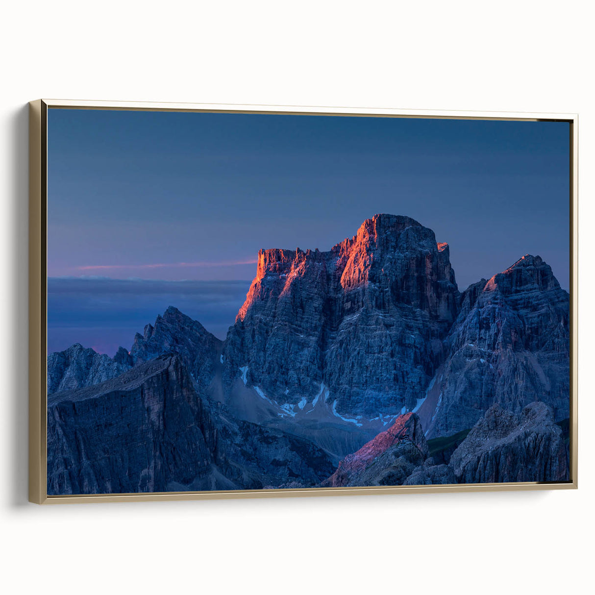 Framed canvas of a vintage-style Venezuelan landscape in muted gold and black tones, ideal for bedroom wall art.